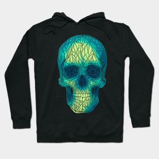Stained glass skull - yellow to green fade Hoodie